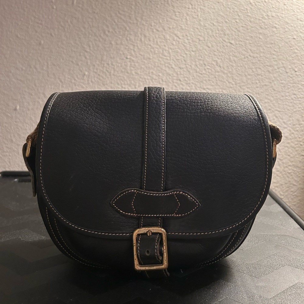 Dooney & Bourke Black Crossbody Bag with Gold Accents